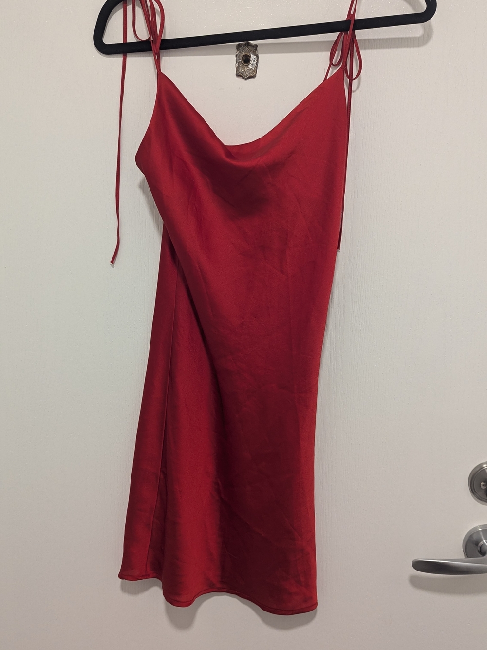Brandy Melville Red Satin Slip Mini Dress